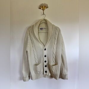 VINTAGE Pebble Beach Cream Cardigan Sweater